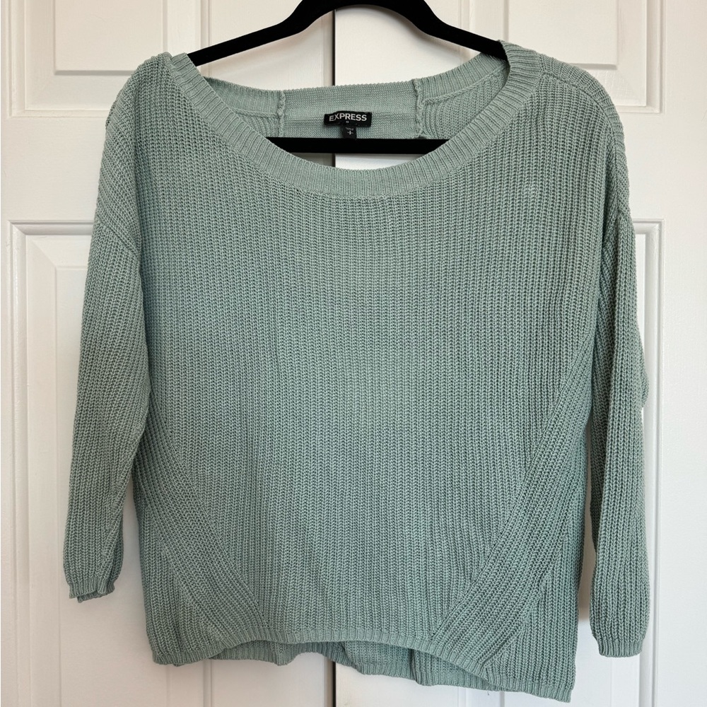 Express blue sweater with back cutouts (size SP)